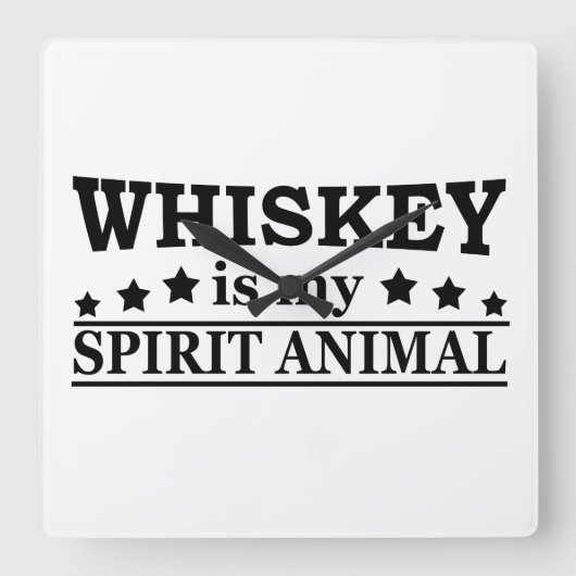 Whiskey is mijn spirituele dier grappige alcohol g vierkante klok (Voorkant)