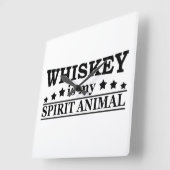 Whiskey is mijn spirituele dier grappige alcohol g vierkante klok (Hoek)