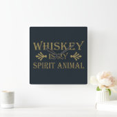 Whiskey is mijn spirituele dier grappige alcohol g vierkante klok (Huis)