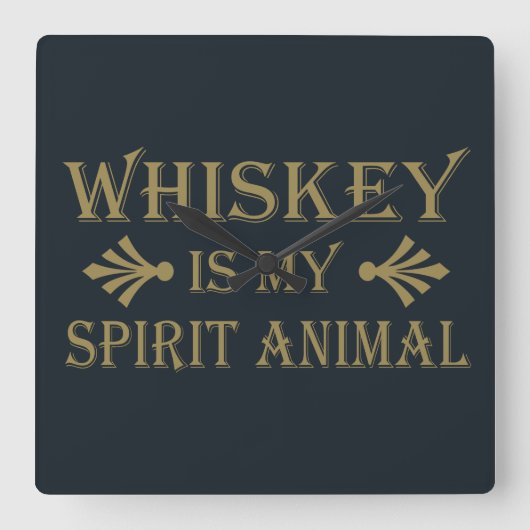 Whiskey is mijn spirituele dier grappige alcohol g vierkante klok (Voorkant)
