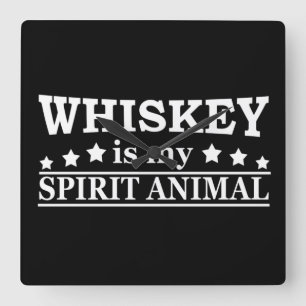 Whiskey is mijn spirituele dier grappige alcohol g vierkante klok