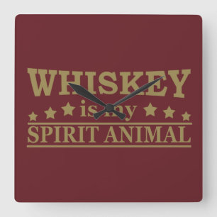 Whiskey is mijn spirituele dier grappige alcohol g vierkante klok