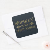 Whiskey is mijn spirituele dier grappige alcohol g vierkante sticker (Envelop)