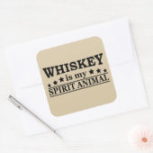 Whiskey is mijn spirituele dier grappige alcohol g vierkante sticker (Envelop)