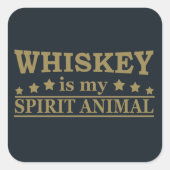 Whiskey is mijn spirituele dier grappige alcohol g vierkante sticker (Voorkant)