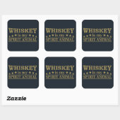 Whiskey is mijn spirituele dier grappige alcohol g vierkante sticker (Vel)