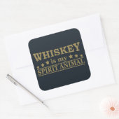 Whiskey is mijn spirituele dier grappige alcohol g vierkante sticker (Envelop)