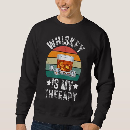 Whiskey is mijn therapie Drink Pub Bar Bartender B Trui (Voorkant)