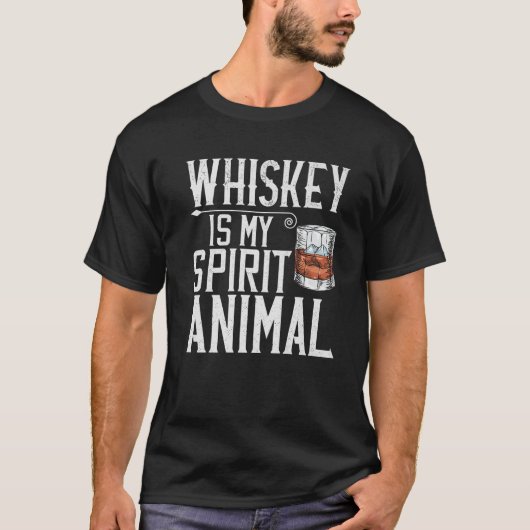 Whiskey Is My Spirit Animal T-shirt (Voorkant)