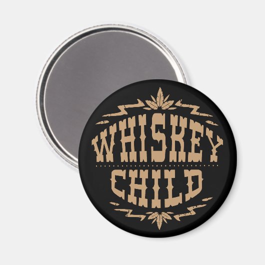 WHISKEY KIND - Zwarte Magneet w/Herfst Oogst Logo (Voorkant / Achterkant)
