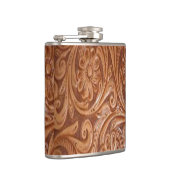 Whiskey-kolf met getande leder heupfles (Rechts)