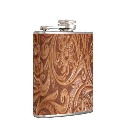 Whiskey-kolf met getande leder heupfles (Rechts)