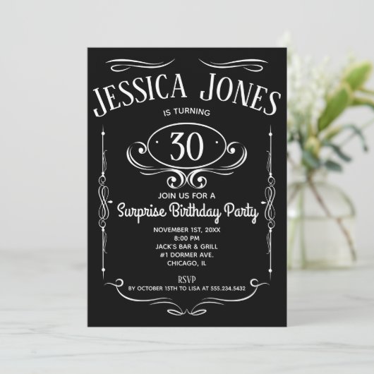 Whiskey Label 30ste verjaardag Kaart (Staand voorkant)