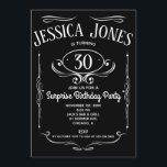 Whiskey Label 30th Birthday Kaart<br><div class="desc">Dit is een klassiek 'Whiskey Label' dat perfect is voor elke feestdag op de verjaardag van een mijlpaal. Eenvoudig te personaliseren met de leeftijd en partijgegevens van de persoon.</div>