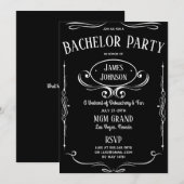 Whiskey Label Bachelor(ette) Feestje Kaart (Voorkant / Achterkant)