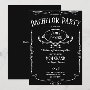 Whiskey Label Bachelor (ette) Party Kaart