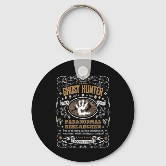 Whiskey Label Ghost Hunter Sleutelhanger (Voorkant)