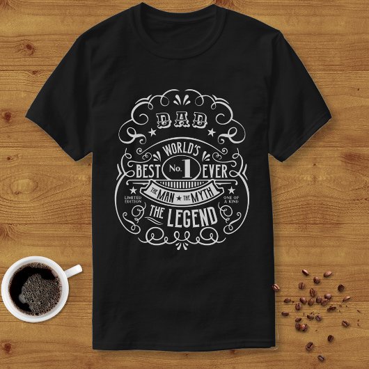 Whiskey Label Man Myth Legend Papa op maat T-shirt