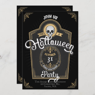 Whiskey-label van de partij Halloween Kaart