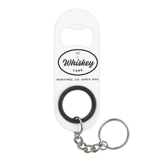 Whiskey Lane Retro Logo flesopener Mini Flessenopener (Achterkant)