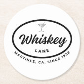 Whiskey Lane Retro Logo Wit Onderzetter Set (Voorkant)