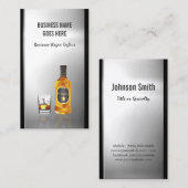 Whiskey Liquor Store geborsteld Roestvrij staal Visitekaartje (Voorkant / Achterkant)