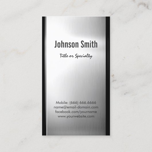 Whiskey Liquor Store geborsteld Roestvrij staal Visitekaartje (Achterkant)