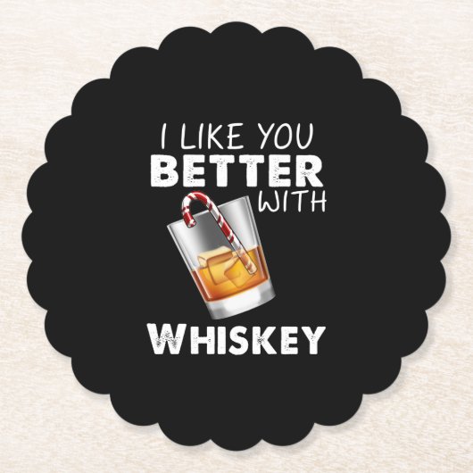 Whiskey Lover | Ik vind je beter met whiskey Kartonnen Onderzetters (Voorkant)