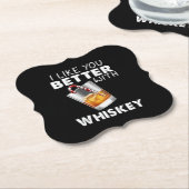 Whiskey Lover | Ik vind je beter met whiskey Kartonnen Onderzetters (Gekanteld)