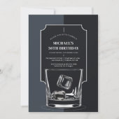 Whiskey Lover Zwart Grijs Modern 50ste Verjaardag Kaart (Voorkant)