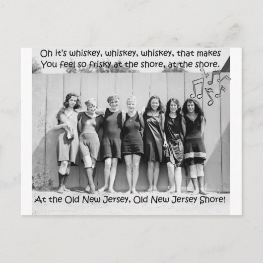 Whiskey maakt je gek op de oude NJ Shore Briefkaart (Voorkant)