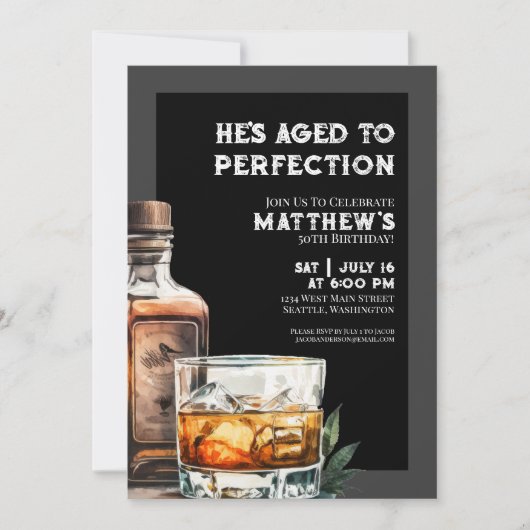 Whiskey Mannen verjaardagsfeestje Kaart (Voorkant)