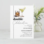 Whiskey & Martini Volwassen Gezamenlijk Verjaardag Kaart (Staand voorkant)