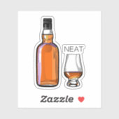 Whiskey Neat Funny Alcohol Drink Sticker (Vel)
