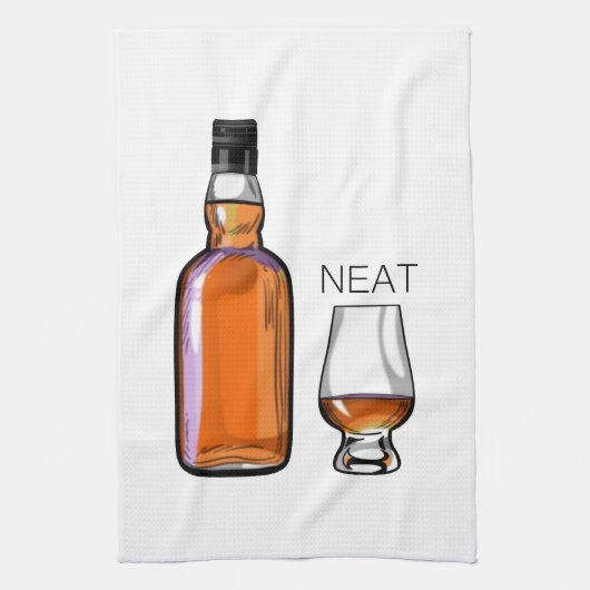 Whiskey Neat Funny Alcohol Drink Theedoek (Verticaal)