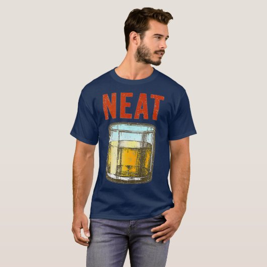 Whiskey Neat Old Fashioned Scotch and Bourbon T-shirt (Voorkant volledig)
