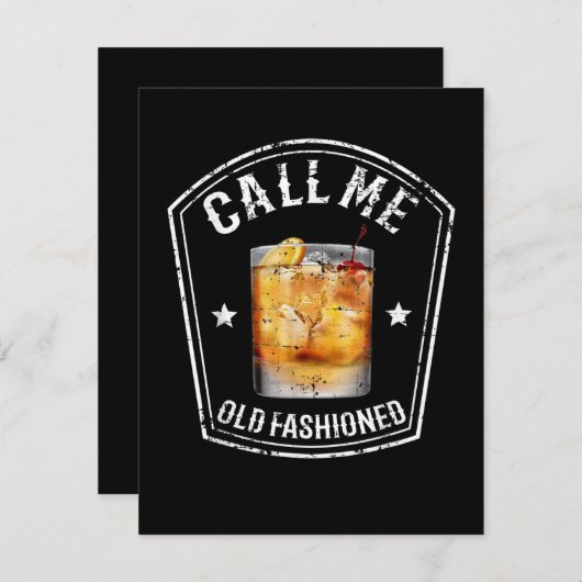 Whiskey noemt me Oude Fashioned Bedankkaart (Voorkant / Achterkant)