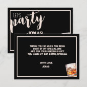 Whiskey ook volwassenen laten we feestvieren bedankkaart (Voorkant / Achterkant)