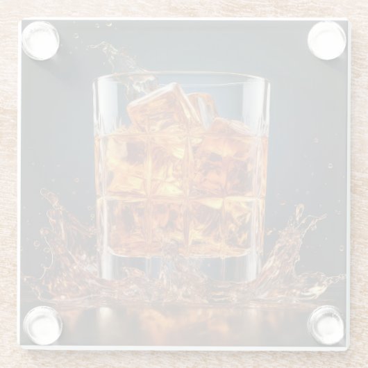 Whiskey op de rots glazen onderzetter (Achterkant)
