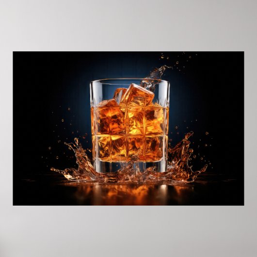 Whiskey op de rots poster (Voorkant)