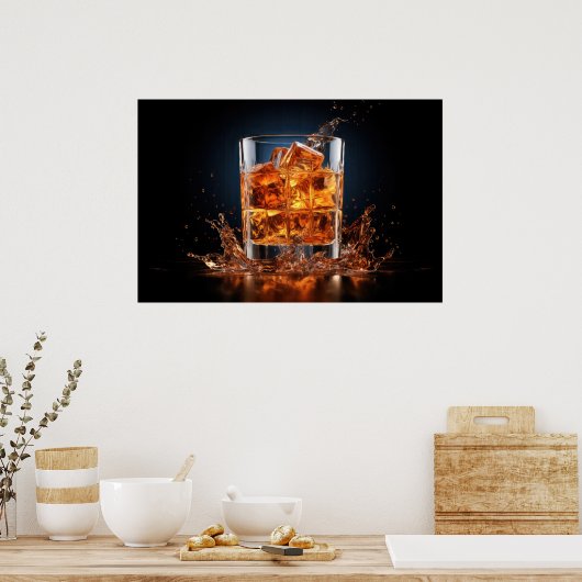 Whiskey op de rots poster (Keuken)