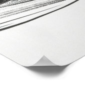 Whiskey op de rotsen glas minimalistische lijn art poster (Hoek)