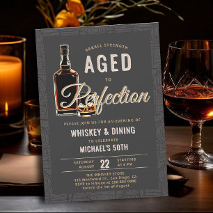 Whiskey Perfectie Modern Elegante 50e Verjaardag Kaart