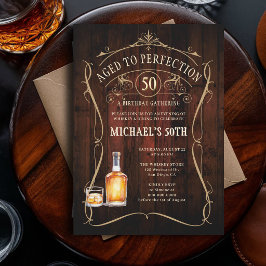 Whiskey Perfectie Rustieke Donkere Houten 50e Verj Kaart