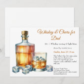 Whiskey & Proost voor Papa – Vaderdag Uitnodiging (Voorkant / Achterkant)