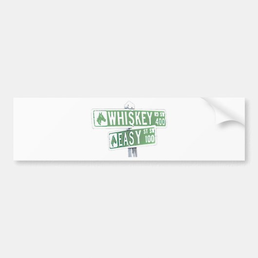 Whiskey Rode en Easy Street 1 Bumpersticker (Voorkant)
