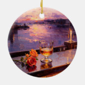 Whiskey & Rozen Zonsondergang Ornament (Achterkant)