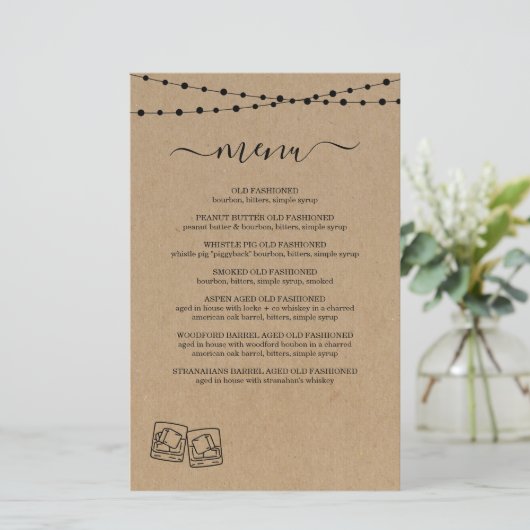 Whiskey / Rum Proeverij Menu (Staand voorkant)