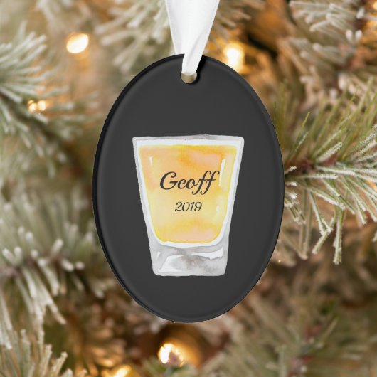 Whiskey Shot Personalized Ornament (Boom)