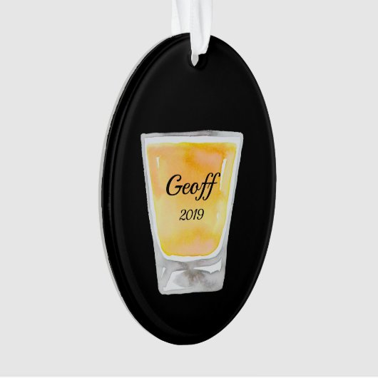 Whiskey Shot Personalized Ornament (voorkant)